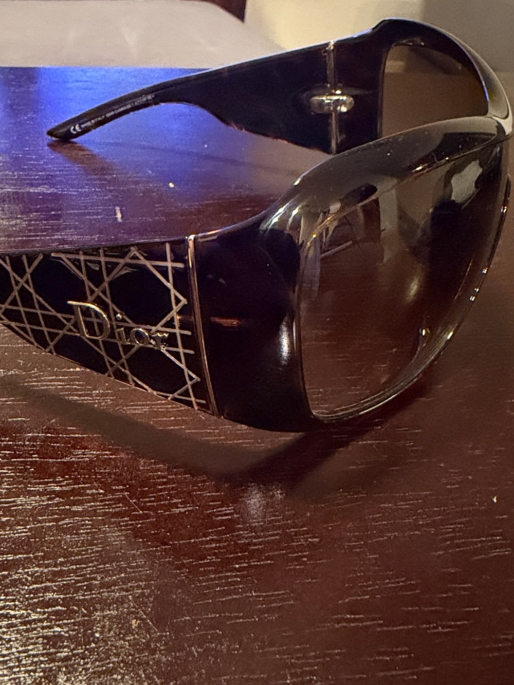 Christian Dior Cannage Brown Vintage Oversized Sunglasses